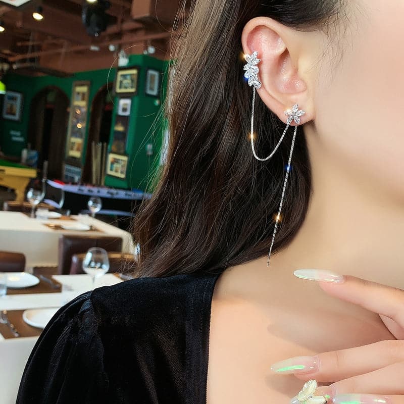 Star Zircon S925 Sterling Silver Earrings (18K Gold Plated)