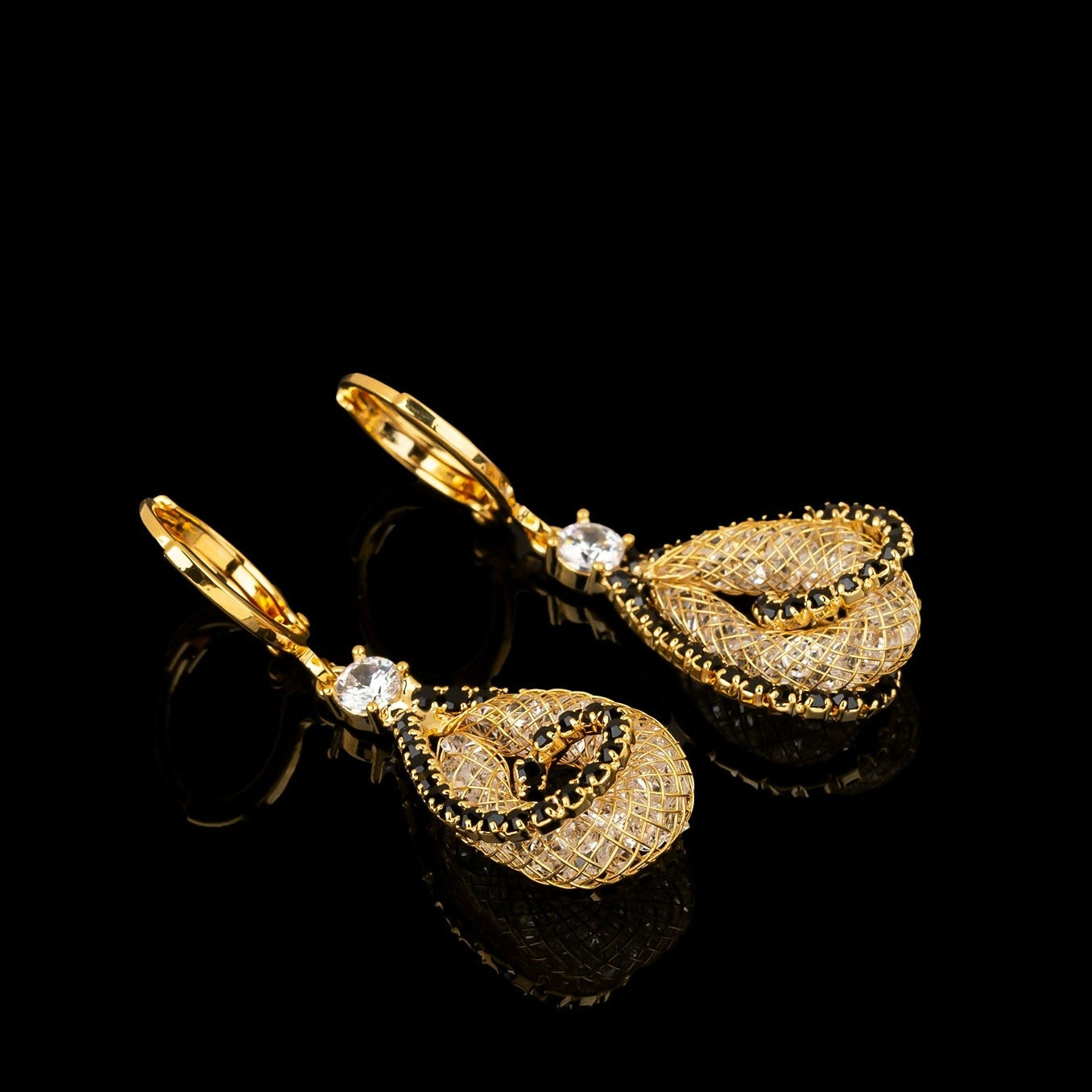Golden Mesh Earrings(24k gold plated)