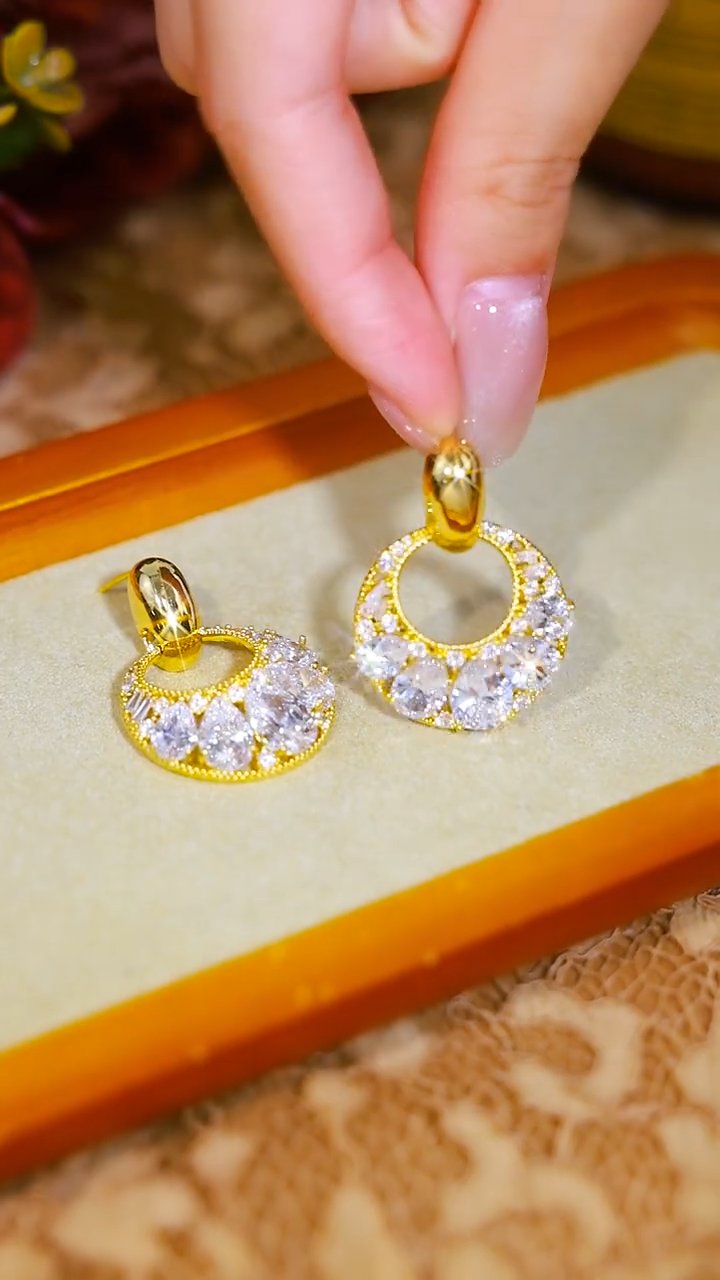 18K Gold Plated Zircon Earrings