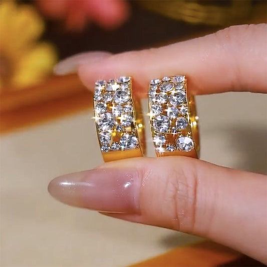 Diamond gleam earrings(24k gold plated)