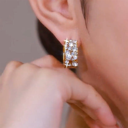 Diamond gleam earrings(24k gold plated)