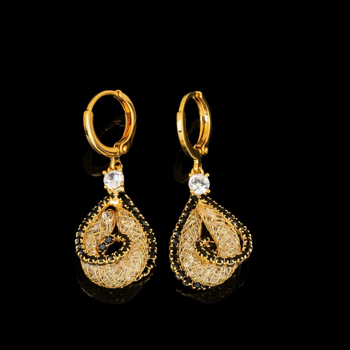 Golden Mesh Earrings(24k gold plated)