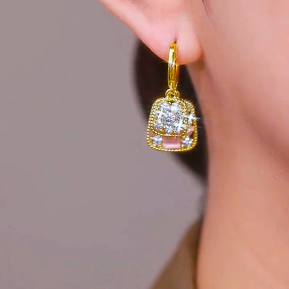 Swiss Diamond zircon earrings(24k Gold Plated)