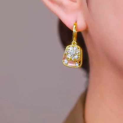 Swiss Diamond zircon earrings(24k Gold Plated)