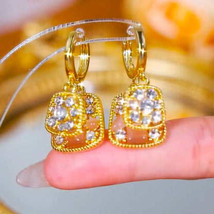 Swiss Diamond zircon earrings(24k Gold Plated)