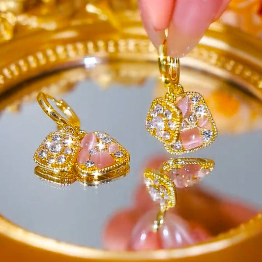 Swiss Diamond zircon earrings(24k Gold Plated)