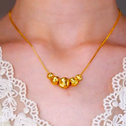Golden beads necklace(24k gold plated)
