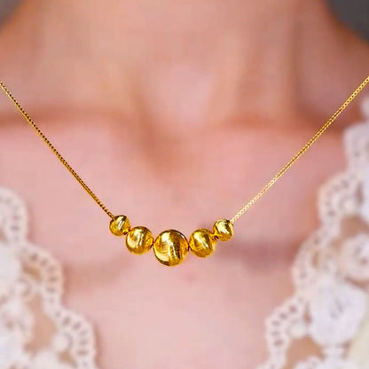 Golden beads necklace(24k gold plated)