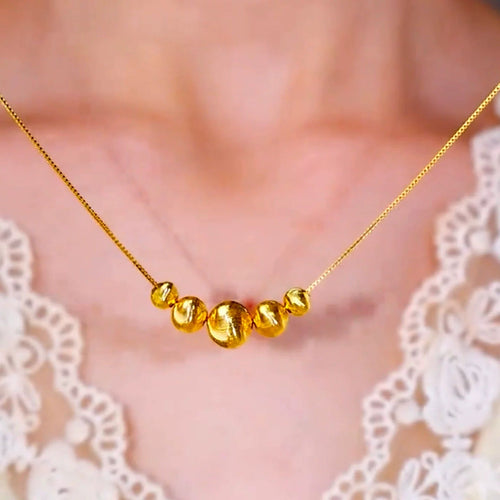 Golden beads necklace(24k gold plated)