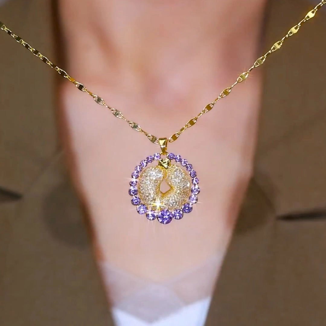 French style diamond necklace(24k gold plated)